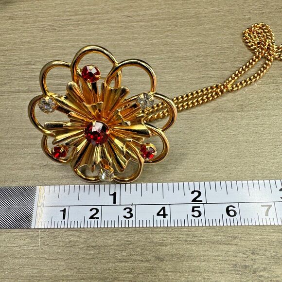 Vintage Starglow Jewels Gold Tone Necklace Brooch Matching Screw Back Earrings - Picture 7 of 9